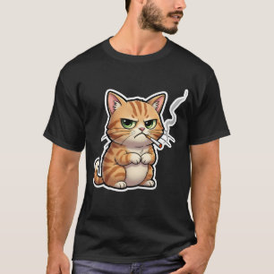Lustige Katze Meme Raucht Zigarette T-Shirt