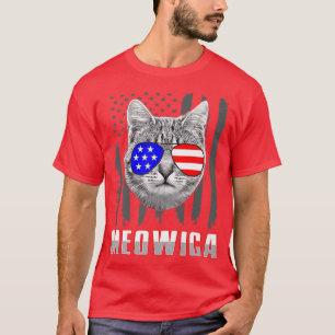 lustige Katze, meowica, patriotisch, usa, america T-Shirt