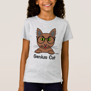 Lustige Katze mit Brille Genie T-Shirt