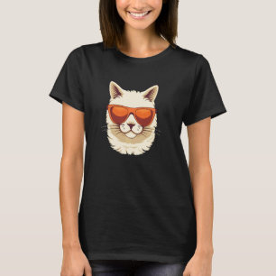 Lustige Katze mit orangen Sonnenbrillen, Katzenlie T-Shirt