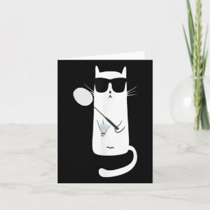 Lustige Katze mit Sonnenbrille spielt Badminton  Karte