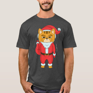 Lustige Katze mit Weihnachtsmann-Kostüm-Tasche alb T-Shirt