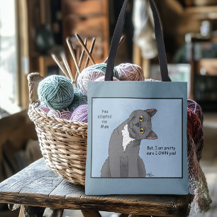 Lustige Katze Muttertag Graue Katze Blau