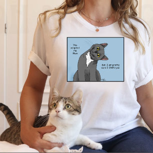 Lustige Katze Muttertag Graue Katze Blau Tri-Blend Shirt