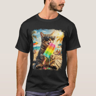 Lustige Katze Popsicle Sommer Tier Sonnenbrille Me T-Shirt
