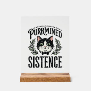 Lustige Katze Purrmined Sistence Vintage Grafik_1 Acrylschild
