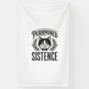 Lustige Katze Purrmined Sistence Vintage Grafik_1 Banner