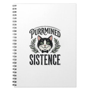 Lustige Katze Purrmined Sistence Vintage Grafik_1 Notizblock