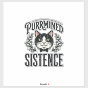 Lustige Katze Purrminierte Existenz Vintage Grafik Aufkleber