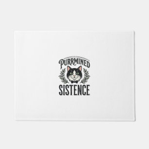 Lustige Katze Purrminierte Existenz Vintage Grafik Fußmatte