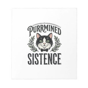 Lustige Katze Purrminierte Existenz Vintage Grafik Notizblock