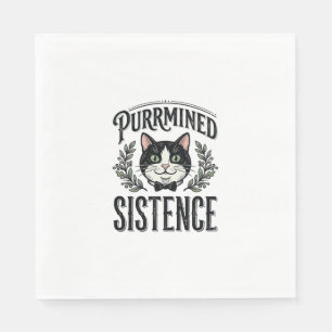 Lustige Katze Purrminierte Existenz Vintage Grafik Serviette