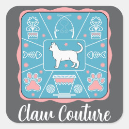 lustige Katze Quadratischer Aufkleber