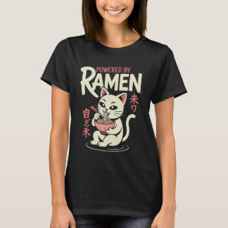 Lustige Katze Ramen Powered by Ramen Japanisches T T-Shirt
