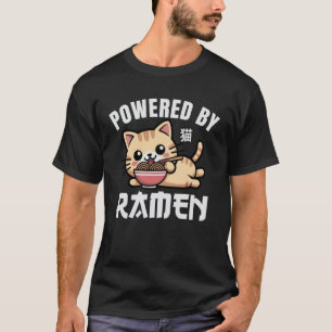 Lustige Katze Ramen Powered by Ramen Kawaii Anime T-Shirt