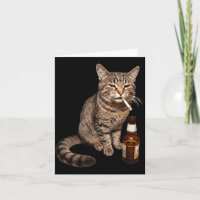 Lustige Katze raucht trinkt Bier Meme dumm
