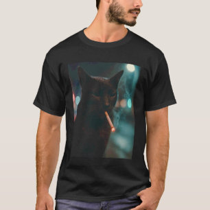 Lustige Katze raucht Zigarette Gen Z Meme T-Shirt