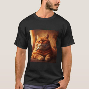 Lustige Katze raucht Zigarette Süße Katze Meme Des T-Shirt