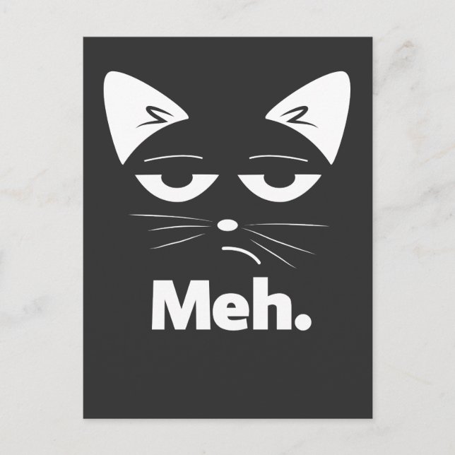 Lustige Katze Sarkastisches Kitten Meh Postkarte (Vorderseite)
