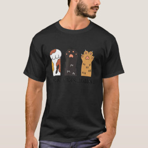 Lustige Katze Schere Stein Papier Süße Katzenpfote T-Shirt