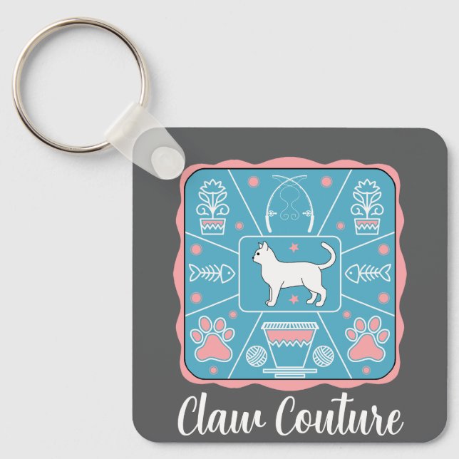 lustige Katze Schlüsselanhänger (Vorderseite)