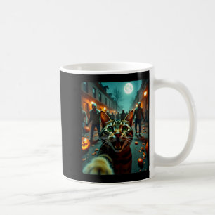 Lustige Katze Selfie Halloween Zombies Humor  Kaffeetasse