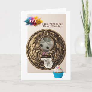 Lustige Katze sendet Geburtstagswünsche und mag au Karte