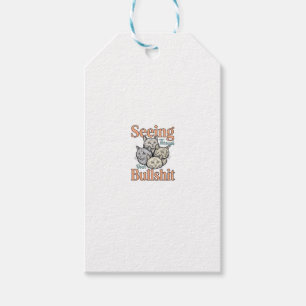 Lustige Katze sieht durch Ihr Vintage-Des Geschenkanhänger