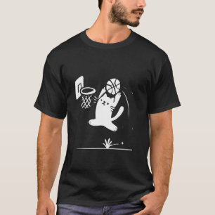 Lustige Katze Slam Dunk Basketball Meme Retro Spor T-Shirt