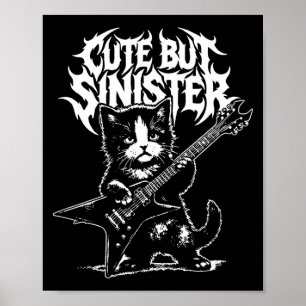 Lustige Katze spielt Gitarre Gitarrist Rock and Ro Poster
