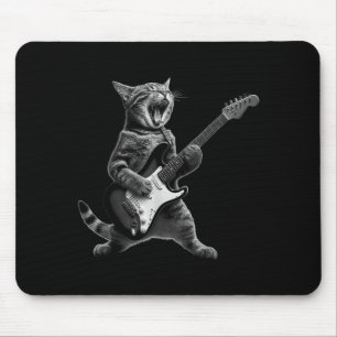 Lustige Katze spielt Gitarre Rock And Roll Männer  Mousepad