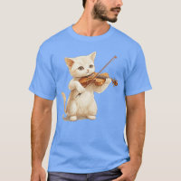 Lustige Katze spielt Violine für Katzen- und Violi