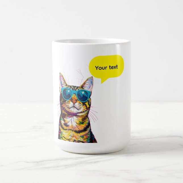 Lustige Katze-Sprechblasen-Design Kaffeetasse (Mittel)