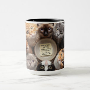Lustige Katze-Suchverlauf-Weihnachtskarte Tasse