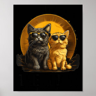 Lustige Katze Totale Sonnenfinsternis Umarmen Poster