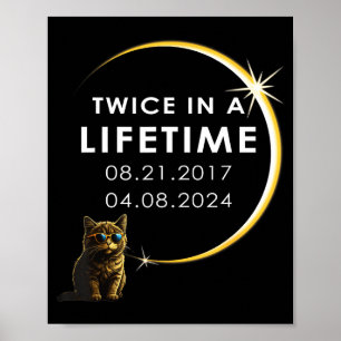 Lustige Katze Totale Sonnenfinsternis Zweimal Poster