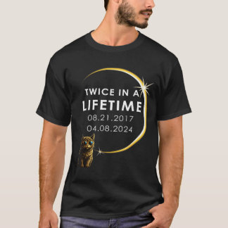 Lustige Katze Totale Sonnenfinsternis Zweimal T-Shirt