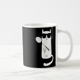 Lustige Katze trägt Sonnenbrille beim Badminton sp Kaffeetasse