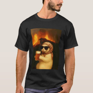 Lustige Katze trinkt Bier Meme Chill Katze Hallowe T-Shirt
