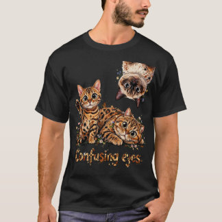 Lustige Katze, Trio von Katzen in Blüte, Süße Katz T-Shirt