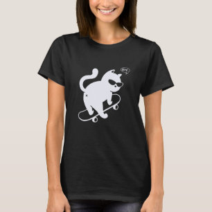 Lustige Katze Tschüss Skateboard Introvertiert Sar T-Shirt