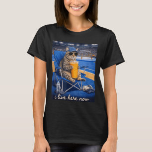 Lustige Katze Turnen Ich Wohne Jetzt Hier T-Shirt