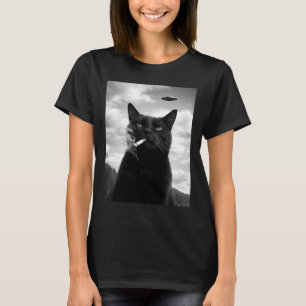 Lustige Katze Ufo Meme Selfie Alien T-Shirt