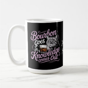 Lustige Katze und Bourbon-Grafik Wissen Kommt Hera Kaffeetasse