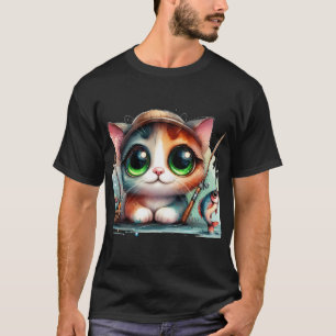 Lustige Katze und Fisch im Weltraum - Lustiges Tie T-Shirt
