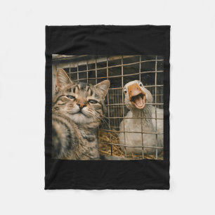 Lustige Katze und Gans Selfie seltsame Tierfreunds Fleecedecke