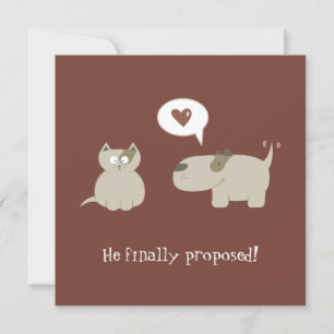 Lustige Katze und Hund retten Save-the-Date-Einlad Save The Date
