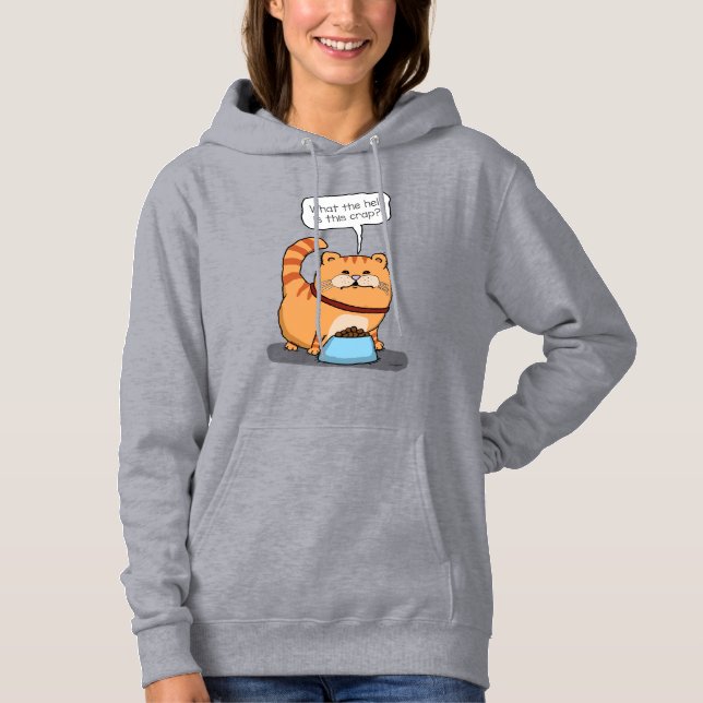 Lustige Katze unglücklich mit Chow-Chow Hoodie (Vorderseite)
