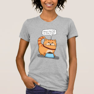 Lustige Katze unglücklich mit Chow-Chow T-Shirt