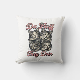 Lustige Katze Vintage Gravur Da Fluff They Doin De Kissen